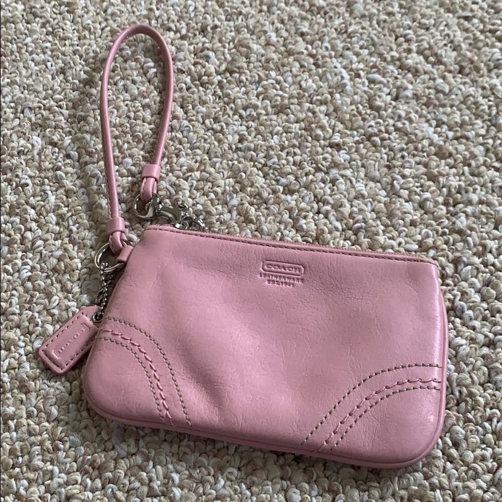 Like new Coach wristlet. Light pink!